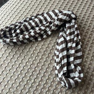 Charming Charlie Brown & White Striped Infinity Scarf
